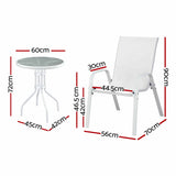 Gardeon 5PC Bistro Set Outdoor Table and Chairs Stackable Patio Furniture White