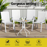 Gardeon 6PC Outdoor Dining Chairs Stackable Lounge Chair Patio Furniture White