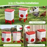 Giantz 12kg Chicken Feeder and 11L Waterer Set Large Capacity Poultry Drinker Kit In Australia - Darrahopens