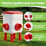 Giantz 12kg Chicken Feeder and 11L Waterer Set Large Capacity Poultry Drinker Kit In Australia - Darrahopens