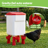 Giantz 12kg Chicken Feeder and 11L Waterer Set Large Capacity Poultry Drinker Kit In Australia - Darrahopens