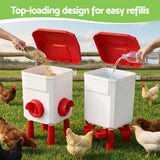 Giantz 12kg Chicken Feeder and 11L Waterer Set Large Capacity Poultry Drinker Kit In Australia - Darrahopens