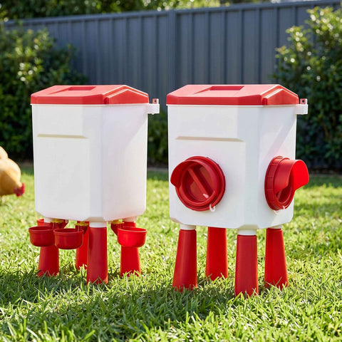 Giantz 8kg Chicken Feeder and 7L Waterer Set Large Capacity Poultry Drinker Kit In Australia - Darrahopens