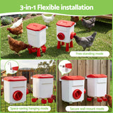Giantz 8kg Chicken Feeder and 7L Waterer Set Large Capacity Poultry Drinker Kit In Australia - Darrahopens