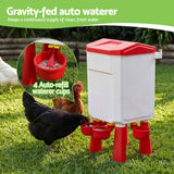 Giantz 8kg Chicken Feeder and 7L Waterer Set Large Capacity Poultry Drinker Kit In Australia - Darrahopens