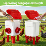 Giantz 8kg Chicken Feeder and 7L Waterer Set Large Capacity Poultry Drinker Kit In Australia - Darrahopens