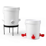 Giantz 20L X2 Chicken Feeder Waterer Set Automatic Poultry Dispenser Metal Stand In Australia - Darrahopens
