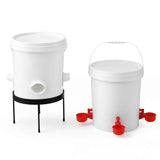 Giantz 20L X2 Chicken Feeder Waterer Set Automatic Poultry Dispenser Metal Stand In Australia - Darrahopens