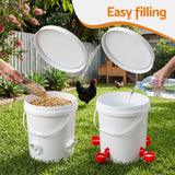 Giantz 20L X2 Chicken Feeder Waterer Set Automatic Poultry Dispenser Metal Stand In Australia - Darrahopens