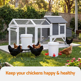 Giantz 20L X2 Chicken Feeder Waterer Set Automatic Poultry Dispenser Metal Stand In Australia - Darrahopens