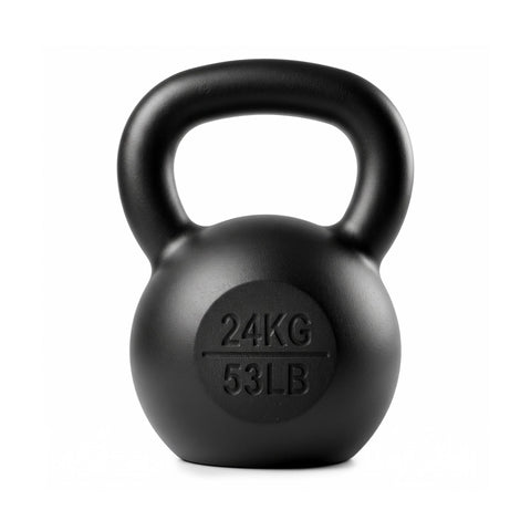Everfit 24kg Cast Iron Kettlebell Powder Coating Flat Bottom Home Gym In Australia - Darrahopens