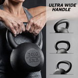Everfit 24kg Cast Iron Kettlebell Powder Coating Flat Bottom Home Gym In Australia - Darrahopens