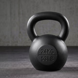 Everfit 24kg Cast Iron Kettlebell Powder Coating Flat Bottom Home Gym In Australia - Darrahopens