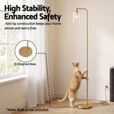 Artiss Floor Lamp Modern Industrial Standing Light with Clear Glass Shade, GoldMetal Tall Lamp for Living Room, Bedroom & Office, Anti-Tipping Weighted Base & Foot Switch (Bulb Not Included)