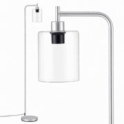 Artiss Floor Lamp Modern Industrial Standing Light with Clear Glass Shade, Silver Metal Tall Lamp for Living Room, Bedroom & Office, Anti-Tipping Weighted Base & Foot Switch (Bulb Not Included)