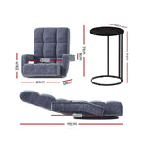 Artiss Floor Sofa Chair & Coffee Table Set, Swivel Lounge Recliner Side Tables