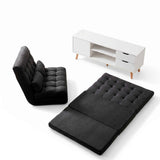 Artiss Sofa Bed Adjustable Floor Chair & TV Unit 120cm Entertainment Cabinet Set