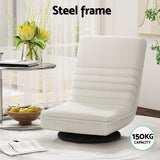 Artiss Floor Lounge Folding Swivel Sofa Chair and 2 Tier Round End Side Table Set