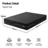 Giselle Queen Cooling Memory Foam Mattress Medium Firm with Gel Comfort 30cm