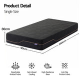 Giselle Single Cooling Memory Foam Mattress Medium Firm with Gel Comfort 30cm