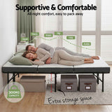 Giselle Folding Bed with Mattress Queen Portable Foldable Guest Bed Bamboo Cover In Australia - Darrahopens