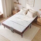 Giselle Double Folding Bed with Mattress 4 Fold Metal Frame Guest Bed Bamboo Cover In Australia - Darrahopens