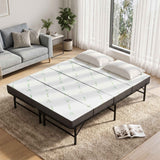 Giselle Queen Folding Bed with Mattress 4 Fold Metal Frame Guest Bed Bamboo Cover In Australia - Darrahopens