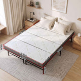 Giselle Queen Folding Bed with Mattress 4 Fold Metal Frame Guest Bed Bamboo Cover In Australia - Darrahopens
