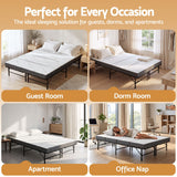 Giselle Queen Folding Bed with Mattress 4 Fold Metal Frame Guest Bed Bamboo Cover In Australia - Darrahopens