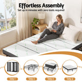 Giselle Queen Folding Bed with Mattress 4 Fold Metal Frame Guest Bed Bamboo Cover In Australia - Darrahopens