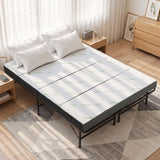 Giselle Queen Folding Bed with Mattress 4 Fold Metal Frame Guest Bed Bamboo Cover In Australia - Darrahopens