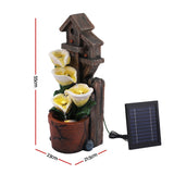 Gardeon Solar Fountains Water Features 4-Tier Cascading Flower Bowls 55cm