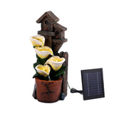 Gardeon Solar Fountains Water Features 4-Tier Cascading Flower Bowls 55cm