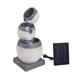 Gardeon Solar Fountain 3 Levels Cascading Bowl Water Feature 52cm Grey