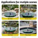 Gardeon Solar Fountain Pumps Bird Bath Floating Lotus Desig Water Feature 31cm