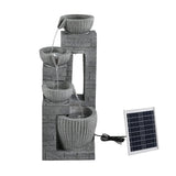 Gardeon Solar Fountains Water Features Cascading Design Polyresin 80cm Grey In Australia - Darrahopens