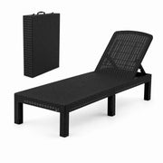 Gardeon Sun Lounge Outdoor Folding Recliner Patio Pool Beach Chair Rattan Black In Australia - Darrahopens