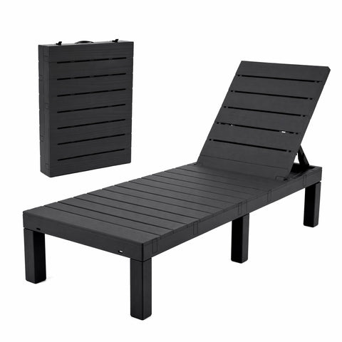 Gardeon Sun Lounge Outdoor Folding Recliner Patio Pool Beach Chair Slatted Black In Australia - Darrahopens