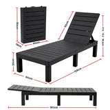 Gardeon Sun Lounge Outdoor Folding Recliner Patio Pool Beach Chair Slatted Black In Australia - Darrahopens