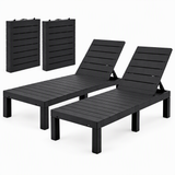 Gardeon 2X Foldable Sun Lounges Outdoor Recliner Patio Beach Chair Slatted Black In Australia - Darrahopens
