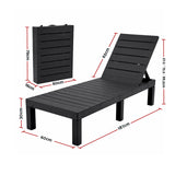 Gardeon 2X Foldable Sun Lounges Outdoor Recliner Patio Beach Chair Slatted Black In Australia - Darrahopens