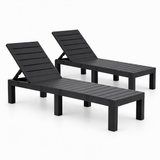 Gardeon 2X Foldable Sun Lounges Outdoor Recliner Patio Beach Chair Slatted Black In Australia - Darrahopens
