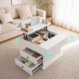 Artiss Lift Top Coffee Table Centre Table with Rotating Top Hidden Storage White In Australia - Darrahopens