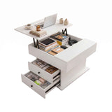 Artiss Lift Top Coffee Table Centre Table with Rotating Top Hidden Storage White In Australia - Darrahopens