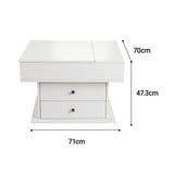 Artiss Lift Top Coffee Table Centre Table with Rotating Top Hidden Storage White