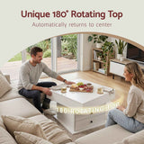 Artiss Lift Top Coffee Table Centre Table with Rotating Top Hidden Storage White In Australia - Darrahopens