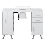 Artiss Manicure Table Nail Desk with Built-in Dust Collector Beauty Salon Station Drawers Shelves Wrist Cushion White