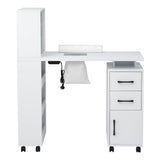 Artiss Manicure Table Nail Desk with Built-in Dust Collector Beauty Salon Station Drawers Shelves Wrist Cushion White