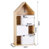 Artiss House Bookshelf 4 Tier Kids Storage Cabinet Shelf Unit White Pine