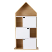 Artiss House Bookshelf 4 Tier Kids Storage Cabinet Shelf Unit White Pine